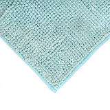 Microfiber Shower & Bathroom Bath Mat Non Slip Soft Pile Design (Aqua) - Front View