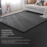 Soft Touch Ultra Plush Memory Foam Tatami Stone Grey Mat - 200 X 300 CM - Side View