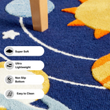Soft Touch Ultra Plush Memory Foam Kids Star Galaxy Mat - 150 x 200 CM - Side View