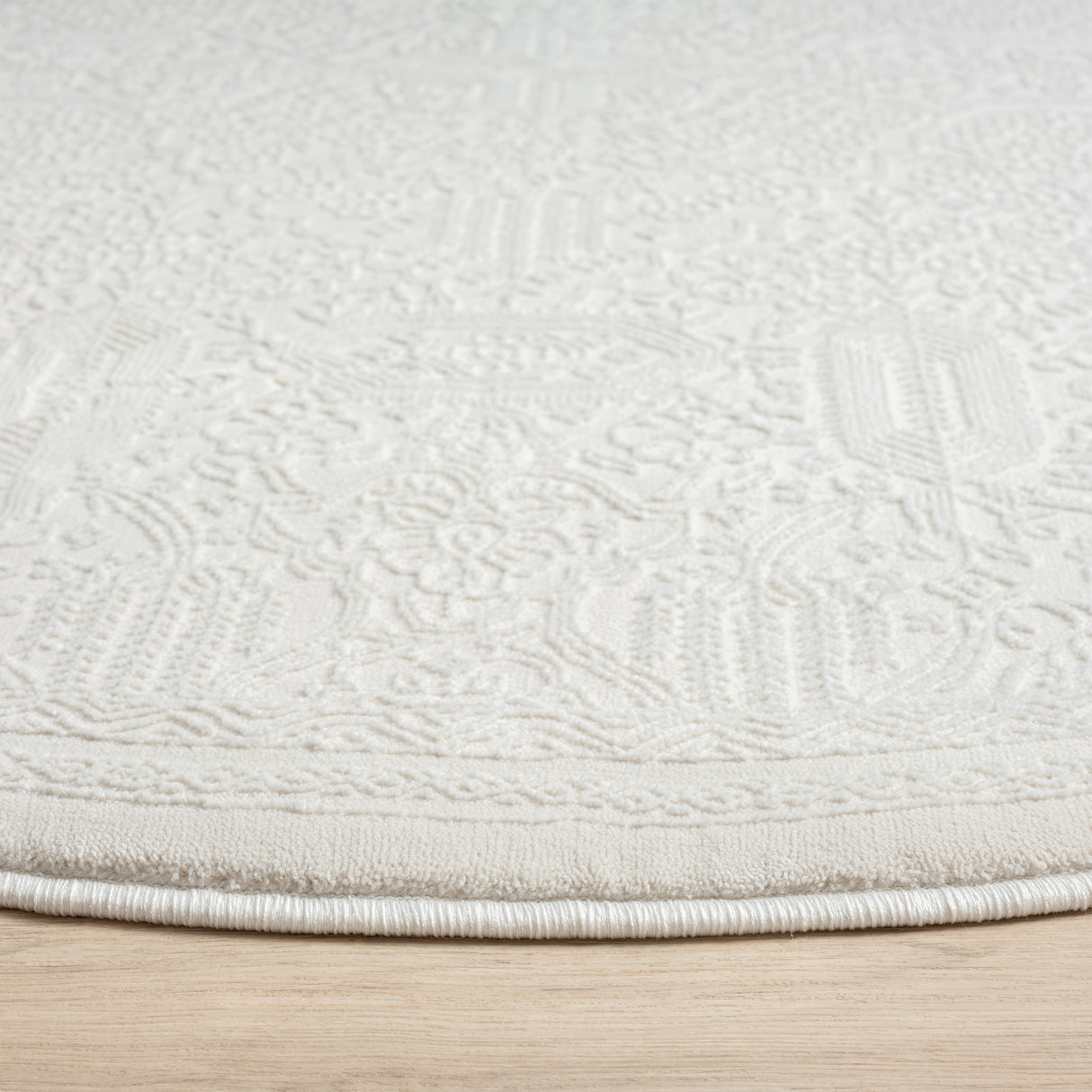 Grande Jacquard Rug - Ivory - 160x160