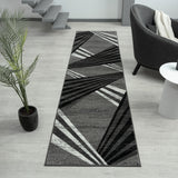 Adore Geometric Textural Rug - Grey - 160x230 - Rear View