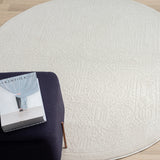 Grande Jacquard Rug - Ivory - 200x200 - Rear View