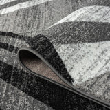 Adore Geometric Textural Rug - Grey - 240x330 - Side View