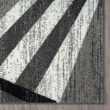 Adore Geometric Textural Rug - Grey - 240x330 - Top-Down View