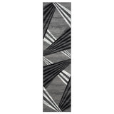 Adore Geometric Textural Rug - Grey - 80x150 - Low Angle
