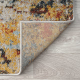 Oriental Multi Hues Rug - Multi - 80x300 - Close-Up Angle