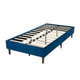 Velvet Blue Bed Frame – Double - Close-Up Angle