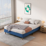 Velvet Blue Bed Frame – Double - 45-Degree Angle