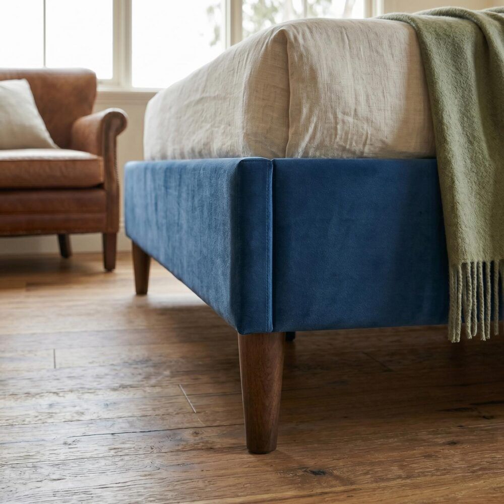 Velvet Blue Bed Frame – Single