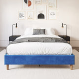 Velvet Blue Bed Frame ? Single