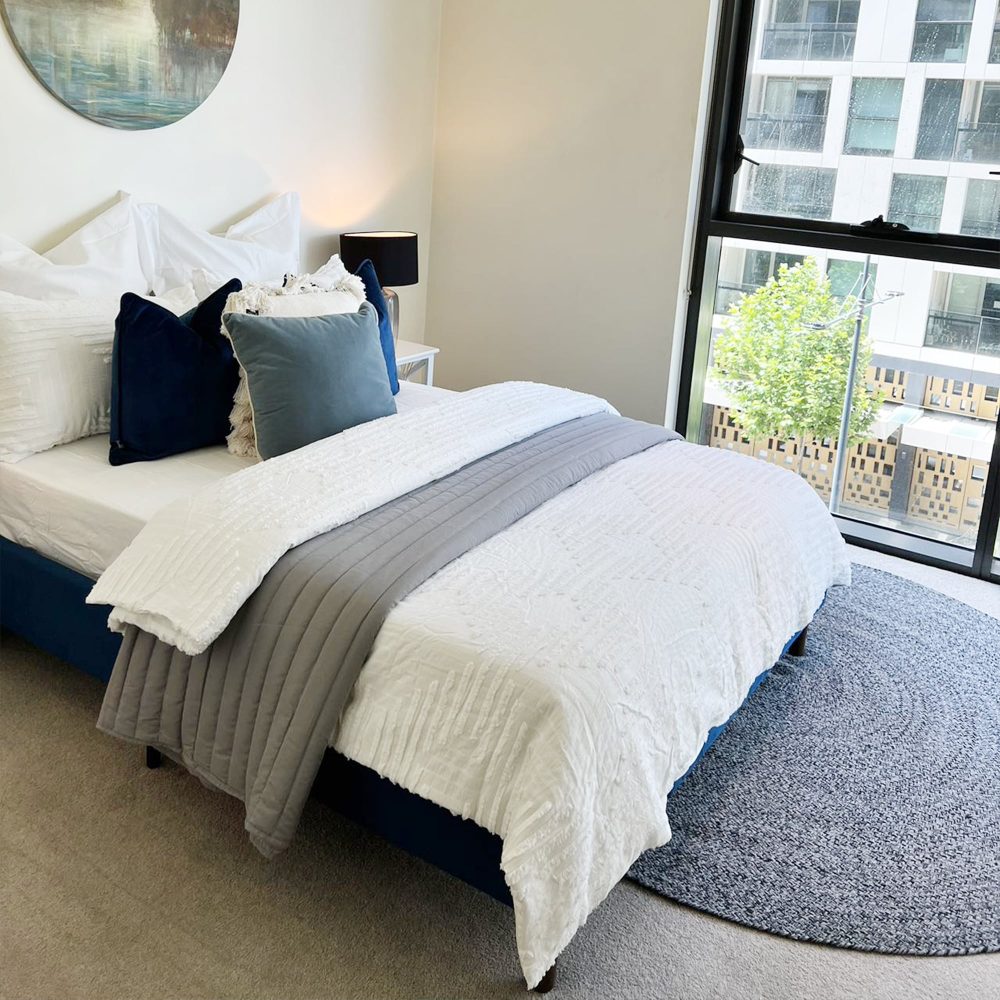 Velvet Blue Bed Frame ? Single