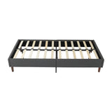Bed Frame Mattress Foundation (Dark Grey) – Queen - Close-Up Angle