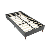 Bed Frame Mattress Foundation (Dark Grey) – Queen - Low Angle