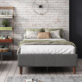 Bed Frame Mattress Foundation (Dark Grey) – Queen - Side View