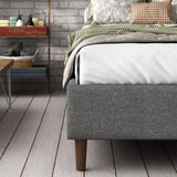 Bed Frame Mattress Foundation (Dark Grey) – Queen - Rear View
