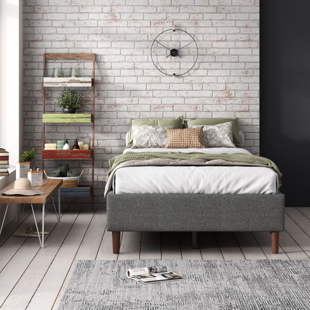 Bed Frame Mattress Foundation (Dark Grey) ? Single