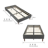 Bedframe with Wooden Slats (Light Grey) – Single - Extra Image