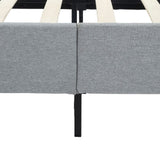 Bedframe with Wooden Slats (Light Grey) – Single - Close-Up Angle