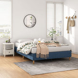 Metal Bed Frame Mattress Foundation Blue ? Double