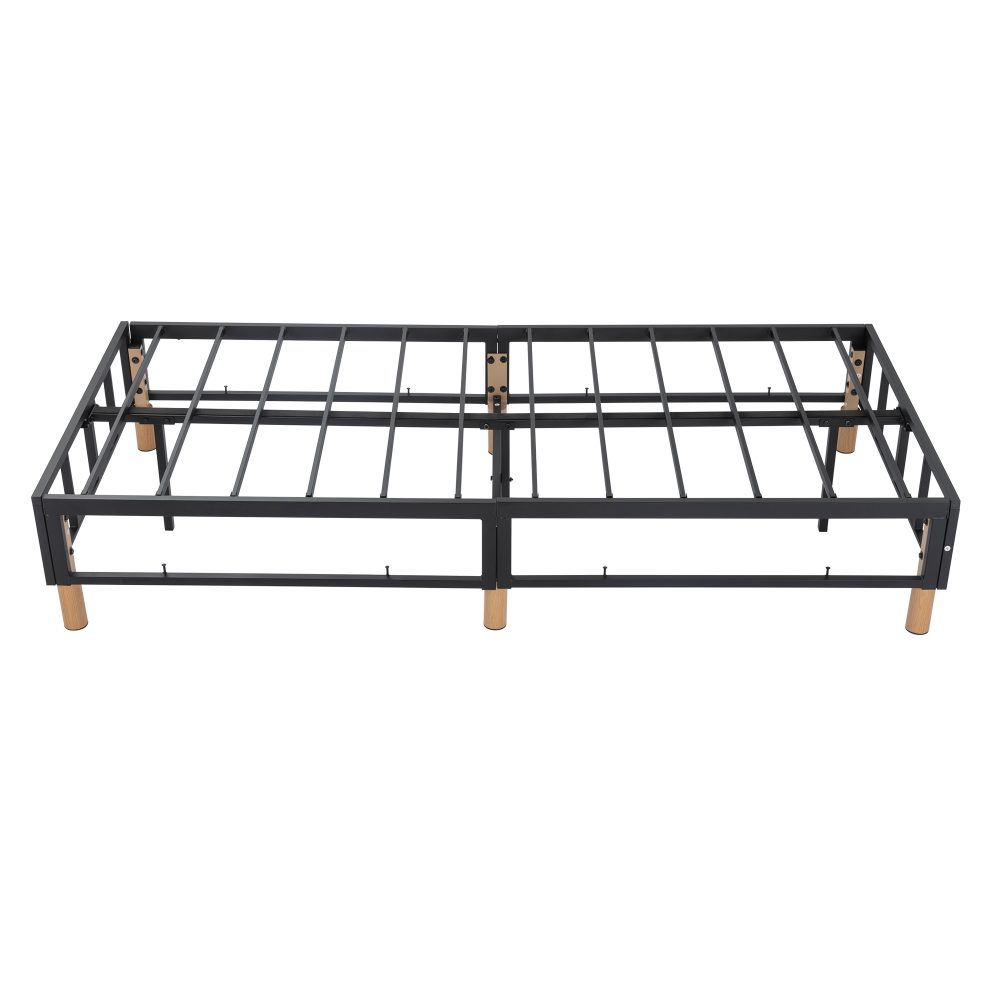 Metal Bed Frame Mattress Foundation Blue ? King