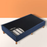 Metal Bed Frame Mattress Foundation Blue – Queen - Close-Up Angle
