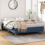 Metal Bed Frame Mattress Foundation Blue – Queen - Side View