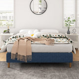 Metal Bed Frame Mattress Foundation Blue ? Single - Side View