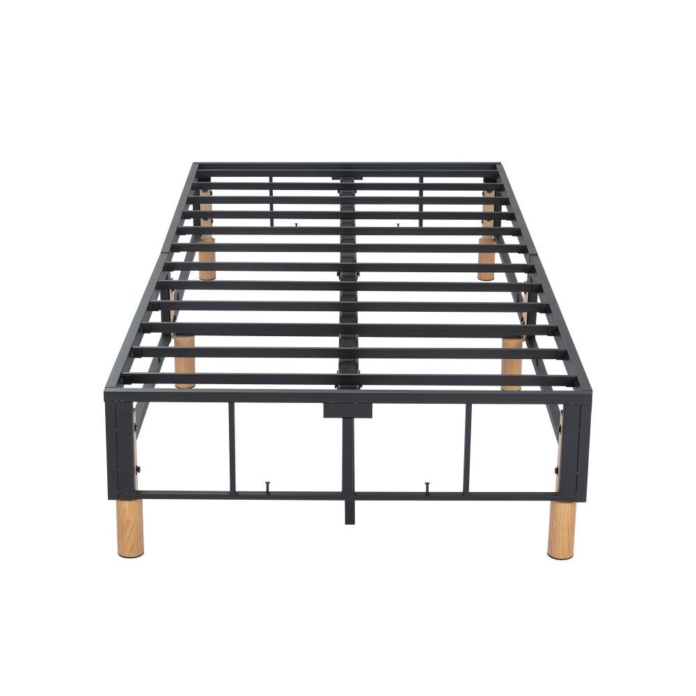 Metal Bed Frame Mattress Foundation Blue ? Single