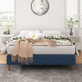 Metal Bed Frame Mattress Foundation Blue – Single - Front View