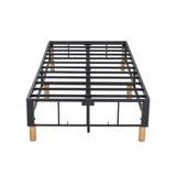 Metal Bedframe Mattress Foundation (Dark Grey) – Double - Low Angle