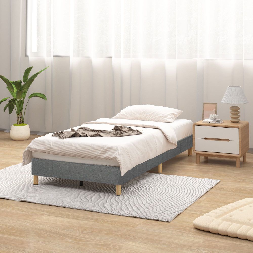 Metal Bedframe Mattress Foundation (Dark Grey) ? King
