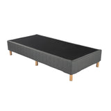 Metal Bedframe Mattress Foundation (Dark Grey) – King - Close-Up Angle