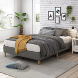 Metal Bedframe Mattress Foundation (Dark Grey) ? Queen