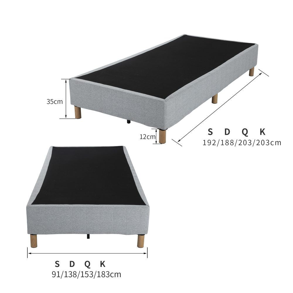 Metal Bedframe Mattress Foundation (Dark Grey) ? Queen