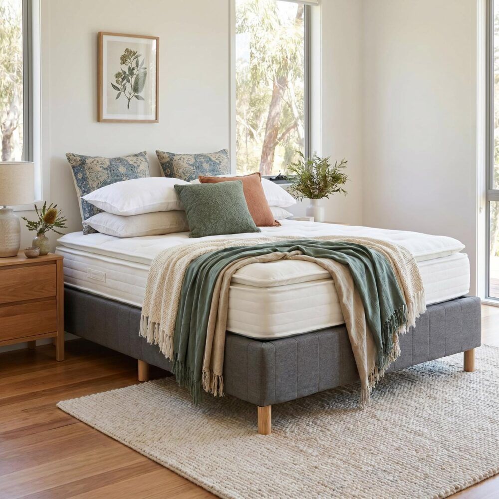 Metal Bedframe Mattress Foundation (Dark Grey) ? Single