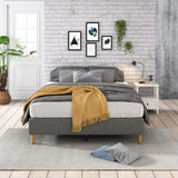 Metal Bedframe Mattress Foundation (Dark Grey) ? Single - Side View