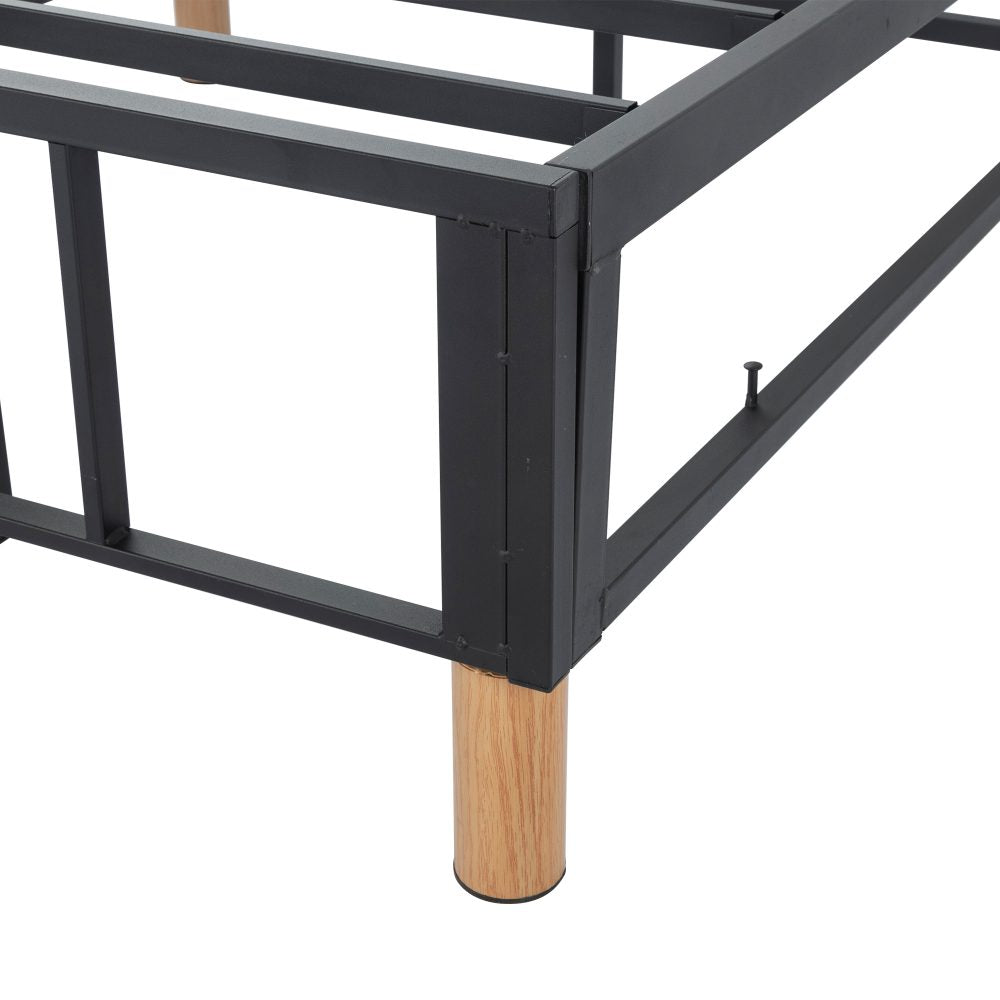 Metal Bedframe Mattress Foundation (Light Grey) ? Double