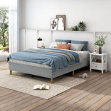 Metal Bedframe Mattress Foundation (Light Grey) ? King - Rear View