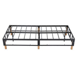 Metal Bedframe Mattress Foundation (Light Grey) – King - Rear View