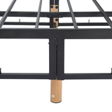 Metal Bedframe Mattress Foundation (Light Grey) – King - Low Angle