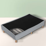 Metal Bedframe Mattress Foundation (Light Grey) – Queen - Rear View