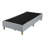 Metal Bedframe Mattress Foundation (Light Grey) – Queen - Close-Up Angle