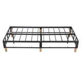 Metal Bedframe Mattress Foundation (Light Grey) – Queen - Low Angle