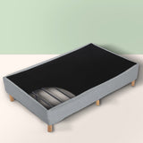 Metal Bedframe Mattress Foundation (Light Grey) – Single - Top-Down View