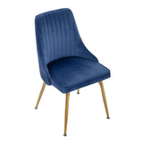 Viva Forever Set of 2 Blue Velvet Dining Chairs 鈥 - 45-Degree Angle