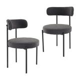 Charcoal Chic Boucle Elsa Dining Chairs - Side View