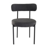 Charcoal Chic Boucle Elsa Dining Chairs - Top-Down View
