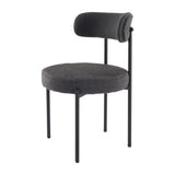 Charcoal Chic Boucle Elsa Dining Chairs - 45-Degree Angle