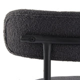 Charcoal Chic Boucle Elsa Dining Chairs - Low Angle