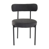 Charcoal Chic Boucle Elsa Dining Chairs - Side View